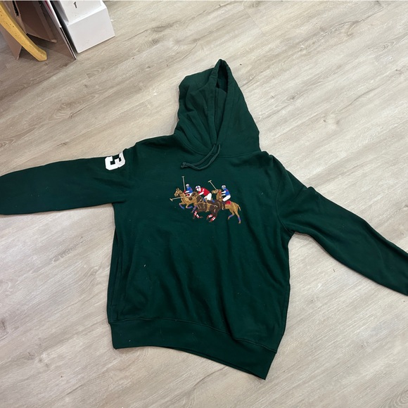 Polo Ralph Lauren Triple Pony Hoodie Pullover - Hole in Arm - Picture 4 of 9